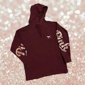 PINK Victoria’s Secret Hoodie with Sequin XS